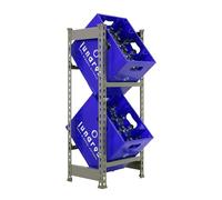 SimonRack Estantería Metálica Almacenaje Para Bebidas, Sin tornillos, 2 Baldas, Alta Capacidad Carga 100 kg, 1000x400x300 mm, Gris