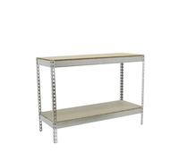 Simonrack Estantería metálica almacenaje 2 baldas madera sin tornillos 400 kg 900x1500x600 Galva