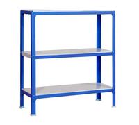 SimonRack Estantería Metálica Almacenaje, Sin tornillos, 3 Baldas, Alta Capacidad Carga 150 kg, 900x1000x300 mm, Estantería Salón Baño Cocina, Azul/Blanco - SimonHomeClick Metal