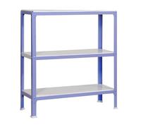 SimonRack Estantería Metálica Almacenaje, Sin tornillos, 3 Baldas, Alta Capacidad Carga 150 kg, 900x1000x300 mm, Estantería Salón Baño Cocina, Violeta/Blanco - SimonHomeClick Metal