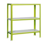 SimonRack Estantería Metálica Almacenaje, Sin tornillos, 3 Baldas, Alta Capacidad Carga 150 kg, 900x800x400 mm, Estantería Salón Baño Cocina, Verde/Blanco - SimonHomeClick Metal