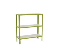 SimonRack Estantería Metálica Almacenaje, Sin tornillos, 3 Baldas Madera, Alta Capacidad Carga 150 kg, 900x800x300 mm, Estantería Salón Baño Cocina, Verde/Blanco - SimonHomeClick Wood
