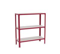 SimonRack Estantería Metálica Almacenaje, Sin tornillos, 3 Baldas Madera, Alta Capacidad Carga 150 kg, 900x1000x300 mm, Estantería Salón Baño Cocina, Rosa/Blanco - SimonHomeClick Wood