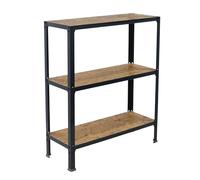 SimonRack Estantería Metálica Almacenaje, Sin tornillos, 3 Baldas Madera, Alta Capacidad Carga 150 kg, 900x800x300 mm, Estantería Salón Baño Cocina, Antracita/Madera Osb - SimonHomeClick Wood