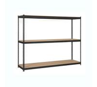 SimonRack Estantería Metálica Almacenaje, Sin Tornillos, 3 Baldas Madera, Alta Capacidad Carga 400 kg, 1500x1200x750 mm, Estantería Taller Garaje Trastero, Antracita/Madera