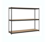 SimonRack Estantería Metálica Almacenaje, Sin Tornillos, 3 Baldas Madera, Alta Capacidad Carga 400 kg, 2000x2400x600 mm, Estantería Taller Garaje Trastero, Antracita/Madera