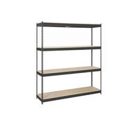Simonrack Estantería metálica Sin tornillos 4 baldas madera 600 kg 2000x1500x600 mm Antracita/Madera