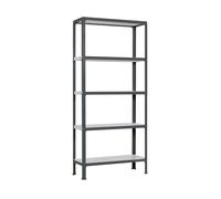 SimonRack Estantería Metálica Almacenaje, Sin tornillos, 5 Baldas Madera, Alta Capacidad Carga 150 kg, 1800x800x300 mm, Estantería Salón Baño Cocina, Antracita/Blanco - SimonHomeClick Metal