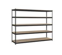 SimonRack Estantería Metálica Almacenaje, Sin Tornillos, 5 Baldas Madera, Alta Capacidad Carga 400 kg, 2000x1800x750 mm, Estantería Taller Garaje Trastero, Antracita/Madera