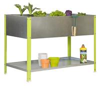 Simonrack Huerto urbano Top 850x900x400 mm 100 L verde/galvanizado con agujeros de drenaje