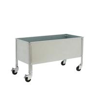 SimonRack Huerto Urbano Terraza Exterior, Agujeros Drenaje, Capacidad 70 L, 485x900x400 mm, Huerto Metálico con Ruedas, Galvanizado -Simon Garden