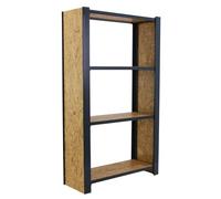 SimonRack Librería Estanteria Oficina, 1500x800x300 mm, 4 Alturas, Bandejas Madera OSB, Estilo Industrial, Antracita/Osb - Officlick