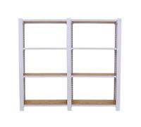 SimonRack Librería Estanteria Oficina, 2 Módulos, 1500x1600x300 mm, 4 Alturas, Bandejas Madera OSB, Estilo Industrial, Metálicas, Blanco/Osb - Officlick