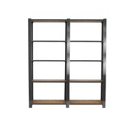 SimonRack Librería Estanteria Oficina, 2 Módulos, 2100x1600x300 mm, 5 Alturas, Bandejas Madera OSB, Estilo Industrial, Metálicas, Gris/Osb - Officlick