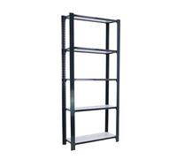 SimonRack Librería Estanteria Oficina, 2100x900x300 mm, 5 Alturas, Bandejas Madera, Estilo Industrial, Antracita/Blanco - Officlick