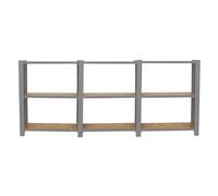 SimonRack Librería Estanteria Oficina, 3 Módulos, 1000x2400x300 mm, 3 Alturas, Bandejas Madera OSB, Estilo Industrial, Metálicas, Gris/Osb - Officlick