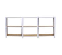 SimonRack Librería Estanteria Oficina, 3 Módulos, 1000x2400x300 mm, 3 Alturas, Bandejas Madera OSB, Estilo Industrial, Metálicas, Blanco/Osb - Officlick