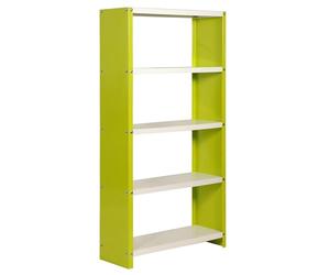 SimonRack Librería Estanteria Salon, 1600x800x300 mm, 5 Alturas, Estilo Industrial, Metálica, Verde/Blanco - Simon Home
