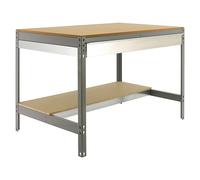 Simonrack Simonwork Banco de trabajo BT0 Box (L x An: 76 x 151 cm, Altura de trabajo: 84,2 cm, Carga soportada: 885 kg, Gris)
