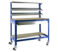Simonrack Simonwork Banco de trabajo BT1 Box Mobile (L x An: 61 x 121 cm, Altura de trabajo: 152 cm, Carga soportada: 120 kg, Azul)