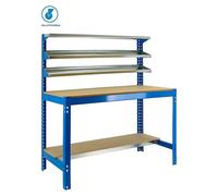 Simonrack Simonwork Banco de trabajo BT1 Mobile (L x An: 61 x 91 cm, Altura de trabajo: 152 cm, Carga soportada: 120 kg, Azul)