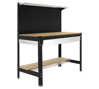 Simonrack Simonwork Banco de trabajo BT3 Box (L x An: 61 x 151 cm, Altura de trabajo: 144,5 cm, Carga soportada: 1.800 kg, Antracita/Madera)