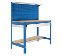 Simonrack Simonwork Banco de trabajo BT3 Box (L x An: 61 x 151 cm, Altura de trabajo: 144,5 cm, Carga soportada: 600 kg, Azul)