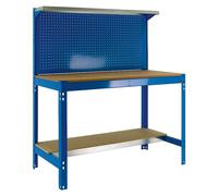Simonrack Simonwork Banco de trabajo BT3 (L x An: 61 x 91 cm, Altura de trabajo: 144,5 cm, Carga soportada: 400 kg, Azul)