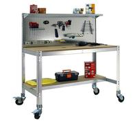 Simonrack Simonwork Banco de trabajo BT3 Mobile (L x An: 61 x 121 cm, Altura de trabajo: 152 cm, Carga soportada: 120 kg, Galvanizado)
