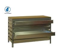 Simonrack Simonwork Banco de trabajo BT5 Box Mobile (L x An: 76 x 151 cm, Altura de trabajo: 95 cm, Carga soportada: 120 kg, Gris)