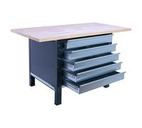 Simonrack Simonwork Banco de trabajo BT6L PRO Box Laminate (L x An: 75 x 180 cm, Altura de trabajo: 86,5 cm, Carga soportada: 1.000 kg, Antracita)