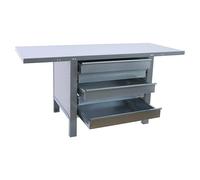 Simonrack Simonwork Banco de trabajo BT6L PRO Box Metal (L x An: 73 x 150 cm, Altura de trabajo: 83 cm, Carga soportada: 600 kg, Gris)