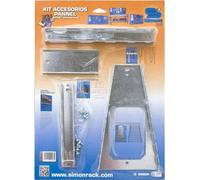 Simon Rack Surtido de Accesorios de Tablero, Accesorios Panel Perforado, 4 Piezas, Acero Galvanizado