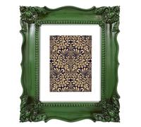 Simon's Shop Marco de imagen de 20x25 cm con alfombra para la foto de 13x18 cm, marco de imagen vintage pantalla vertical o horizontal, pared verde rústica y marco de mesa