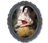 SIMON'S SHOP Marcos de fotos ovalados de 11 x 14 pulgadas, marco de fotos vintage para imágenes de 11 x 14 pulgadas, marcos de fotos antiguos de pared, marco de fotos victoriano en azul marino con