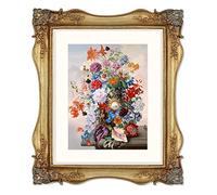 Simon's Shop Marcos de pintura de oro 20x25 cm con estera, Vintage 20x25 cm Marco esterilizado a 13x18 cm Foto, Marco de estilo barroco para la pared y la decoración de la mesa