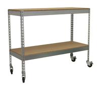 Simontaller Estantería metálica Chipboard Mobile (Al x An x Pr: 97,5 x 150 x 60 cm, Capacidad de carga por balda: 75 kg, Número de baldas: 2 ud.,...