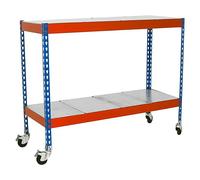 Simontaller Estantería metálica Metal Mobile (Al x An x Pr: 97,5 x 150 x 45 cm, Capacidad de carga por balda: 75 kg, Número de baldas: 2 ud.,...