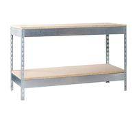 Simonwork Banco de trabajo Basic 2 (L x An: 45 x 210 cm, Altura de trabajo: 90 cm, Carga soportada: 400 kg, Galvanizado)