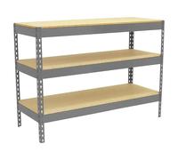 Simonwork Banco de trabajo Basic 3 (L x An: 75 x 150 cm, Altura de trabajo: 90 cm, Carga soportada: 400 kg, Gris)