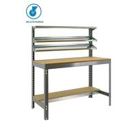 Simonwork Banco de trabajo BT1 Mobile (L x An: 61 x 91 cm, Altura de trabajo: 152 cm, Carga soportada: 120 kg, Gris)