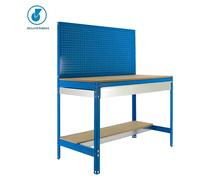 Simonwork Banco de trabajo BT2 Box Mobile (L x An: 61 x 91 cm, Altura de trabajo: 144,5 cm, Carga soportada: 120 kg, Azul)