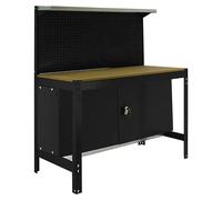 Simonwork Banco de trabajo BT3 Cabinet (L x An: 61 x 91 cm, Altura de trabajo: 144,5 cm, Carga soportada: 400 kg, Antracita/Madera)