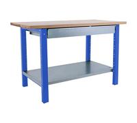 Simonwork Banco de trabajo BT6L PRO Box Laminate (L x An: 75 x 180 cm, Altura de trabajo: 86,5 cm, Carga soportada: 1.335 kg, Azul)