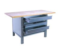 Simonwork Banco de trabajo BT6L PRO Box Laminate (L x An: 75 x 180 cm, Altura de trabajo: 86,5 cm, Carga soportada: 1.000 kg, Gris)