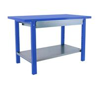 Simonwork Banco de trabajo BT6L PRO Box Metal (L x An: 73 x 150 cm, Altura de trabajo: 83 cm, Carga soportada: 1.035 kg, Azul)