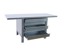 Simonwork Banco de trabajo BT6L PRO Box Metal (L x An: 73 x 180 cm, Altura de trabajo: 83 cm, Carga soportada: 600 kg, Gris)