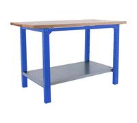 Simonwork Banco de trabajo BT6L PRO Laminate (L x An: 75 x 150 cm, Altura de trabajo: 86,5 cm, Carga soportada: 1.300 kg, Azul)