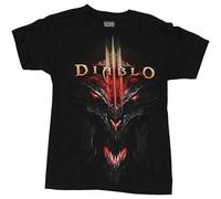 SIMOROL Diablo III (Blizzard Hit Game) Mens Camiseta Giant Scary Demon Face on, Negro , M