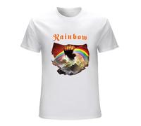 SIMOROL Gown Rainbow Rising Album Band - Camiseta para hombre, blanco, L